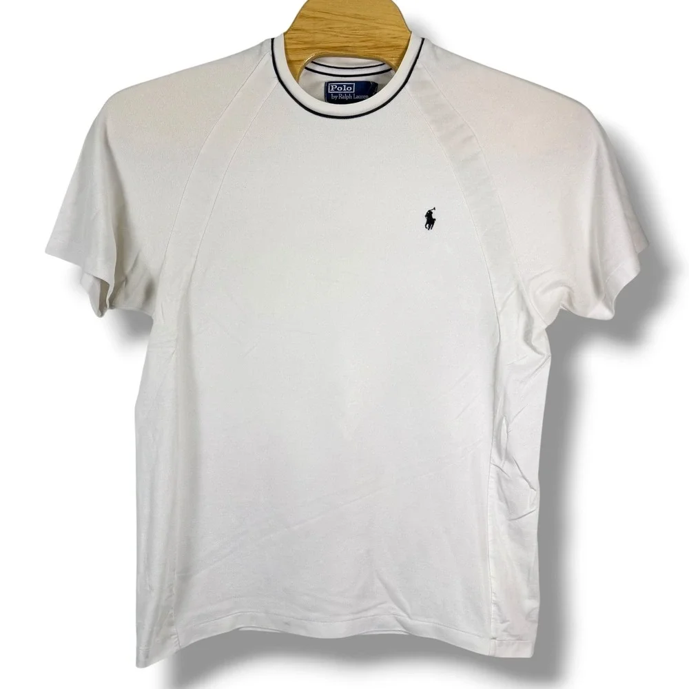 Vintage Polo Ralph Lauren Performance Shirt Mens Large White Active Workout Pony